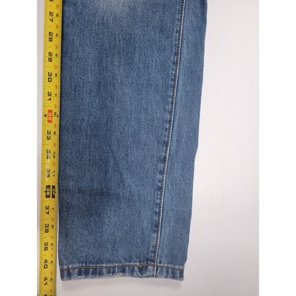 mnml Paisley Print‎ Blue Denim Mens 32 Slim Straight Western Jeans - Picture 5 of 8